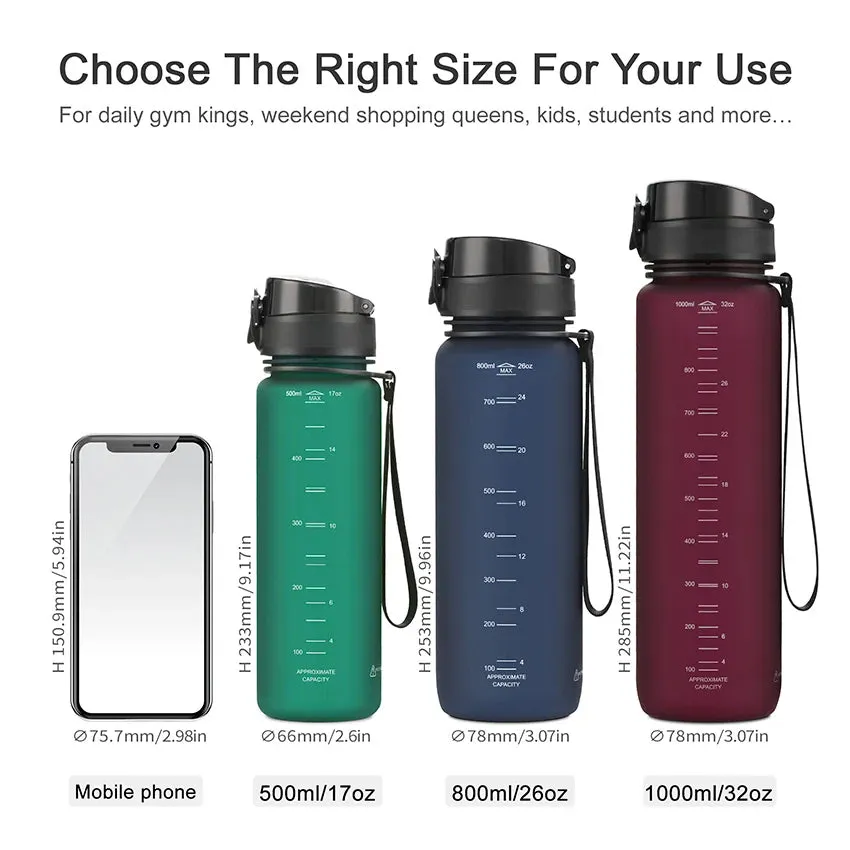 500/800/1000ml Sports Water Bottle Portable Leakproof