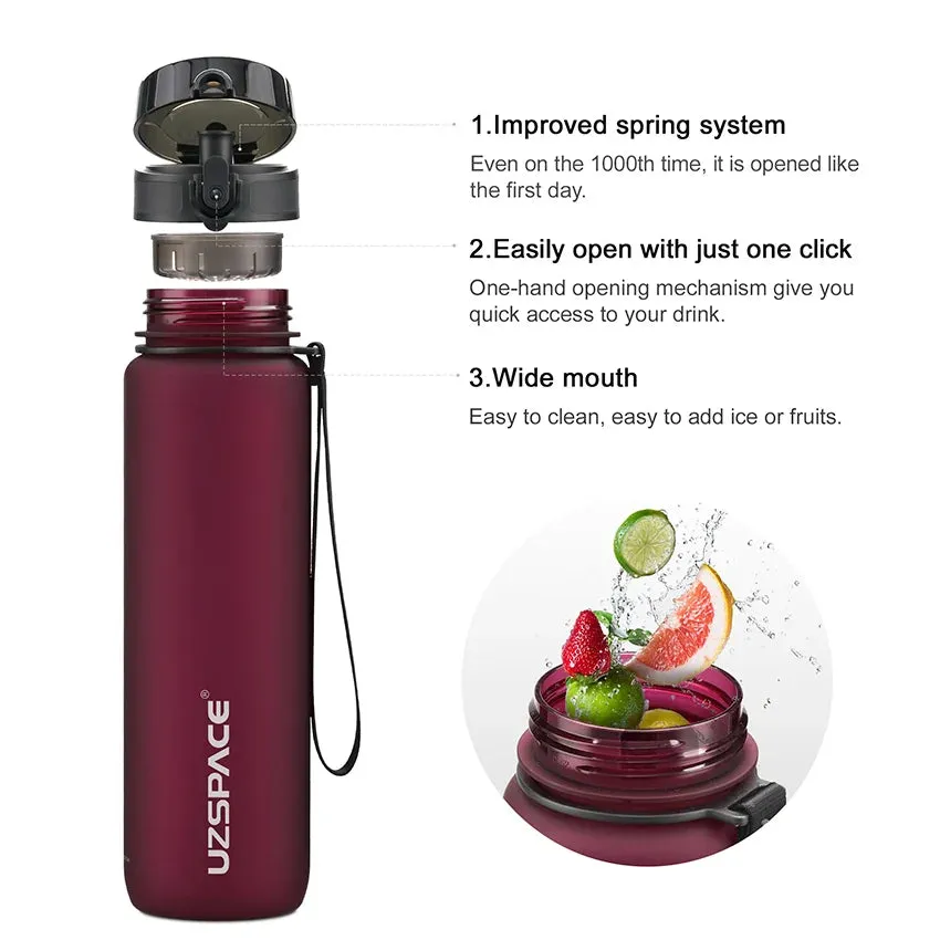 500/800/1000ml Sports Water Bottle Portable Leakproof