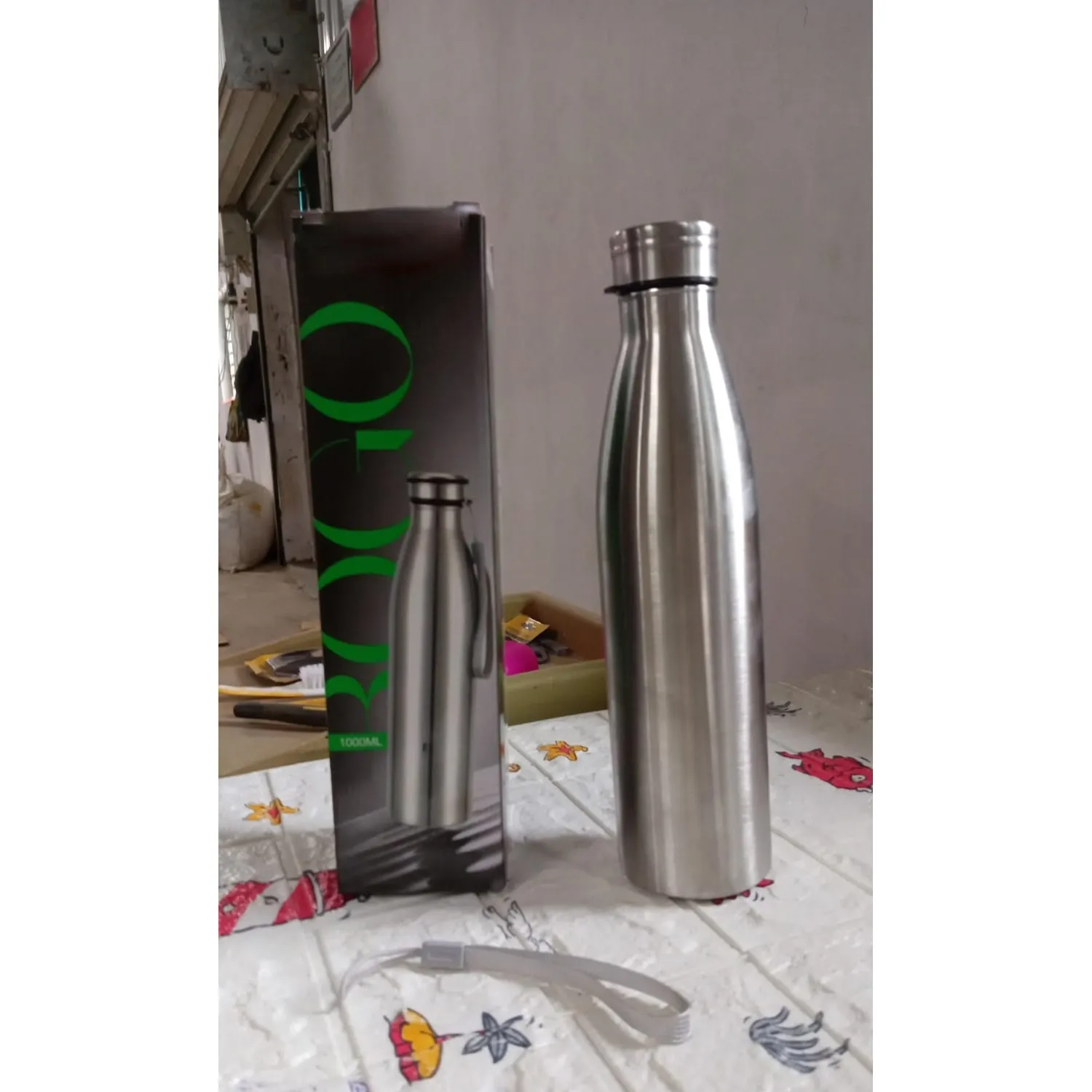 6856 Water Bottle for Office , Stainless Steel Water Bottles, BPA Free, Leakproof, Portable For office/Gym/School 1000 ML