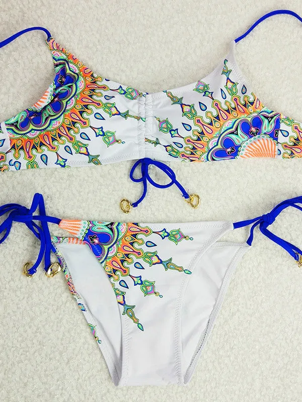 Abstract Printed Two Piece Bikini Sets