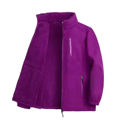 Autumn Winter Polar Fleece Warm Coat Women Sweatshirt Outdoor Sports