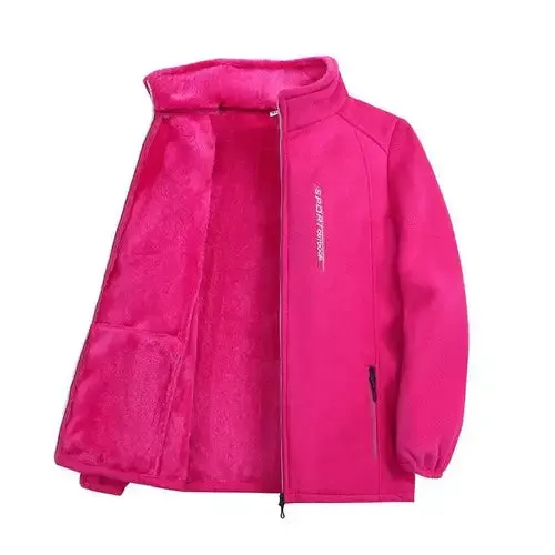 Autumn Winter Polar Fleece Warm Coat Women Sweatshirt Outdoor Sports