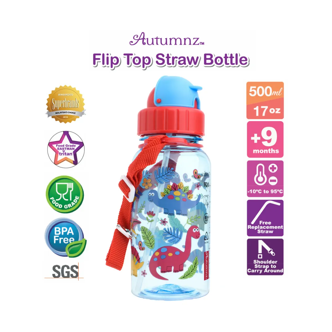 Autumnz Flip Top Straw Bottle - 500ml (9m )