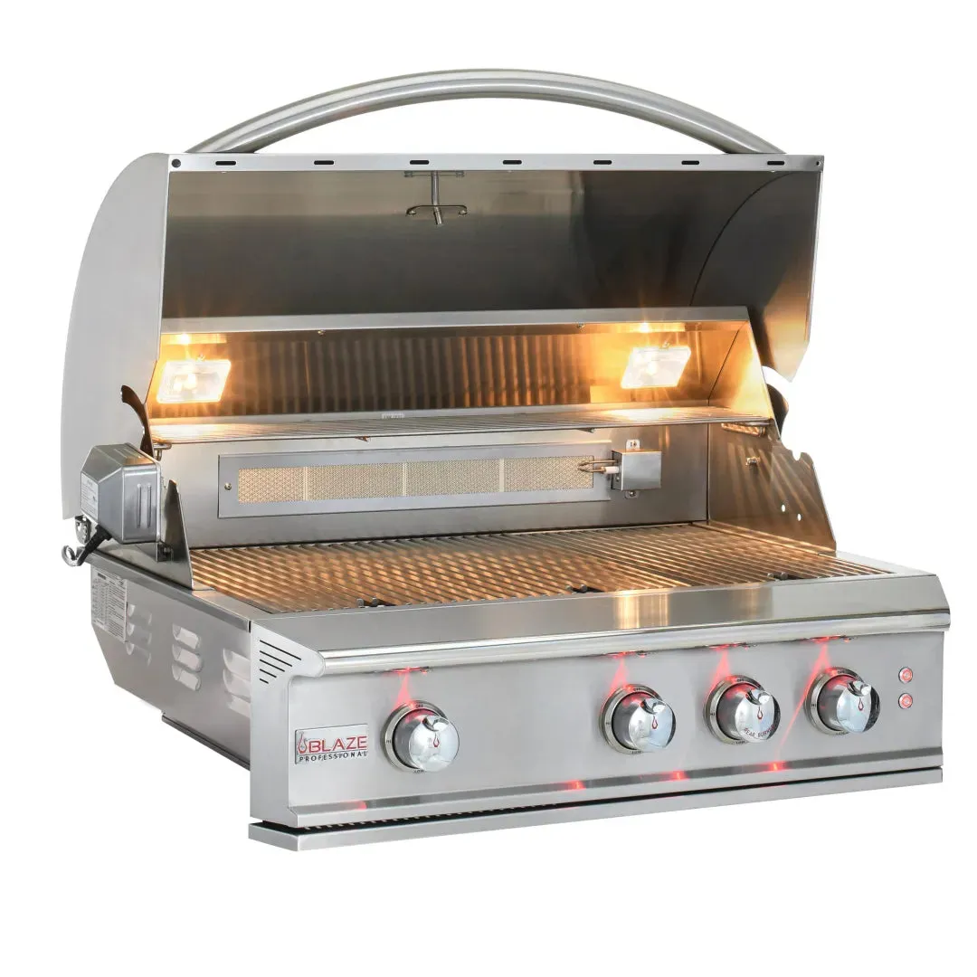 Blaze Professional LUX 34-Inch 3-Burner Built-In Liquid Propane Grill With Rear Infrared Burner (BLZ-3PRO-LP)