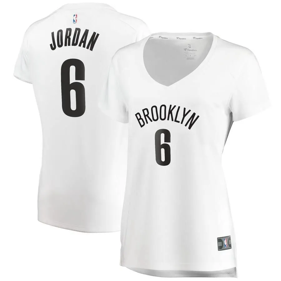 Brooklyn Nets DeAndre Jordan Fanatics Branded Replica Fast Break Association Jersey Womens - White | Ireland P3917O9