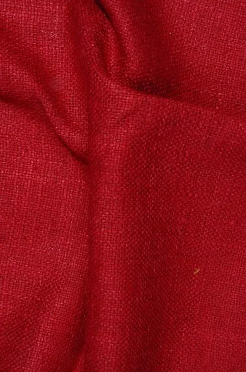 Dark Red Silk Linen (Matka) Fabric