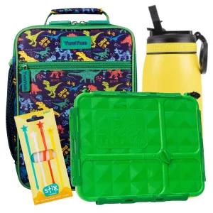 Dinosaur Go Green Lunch Box, Bag & Bottle Bundle - Bonus STIX!