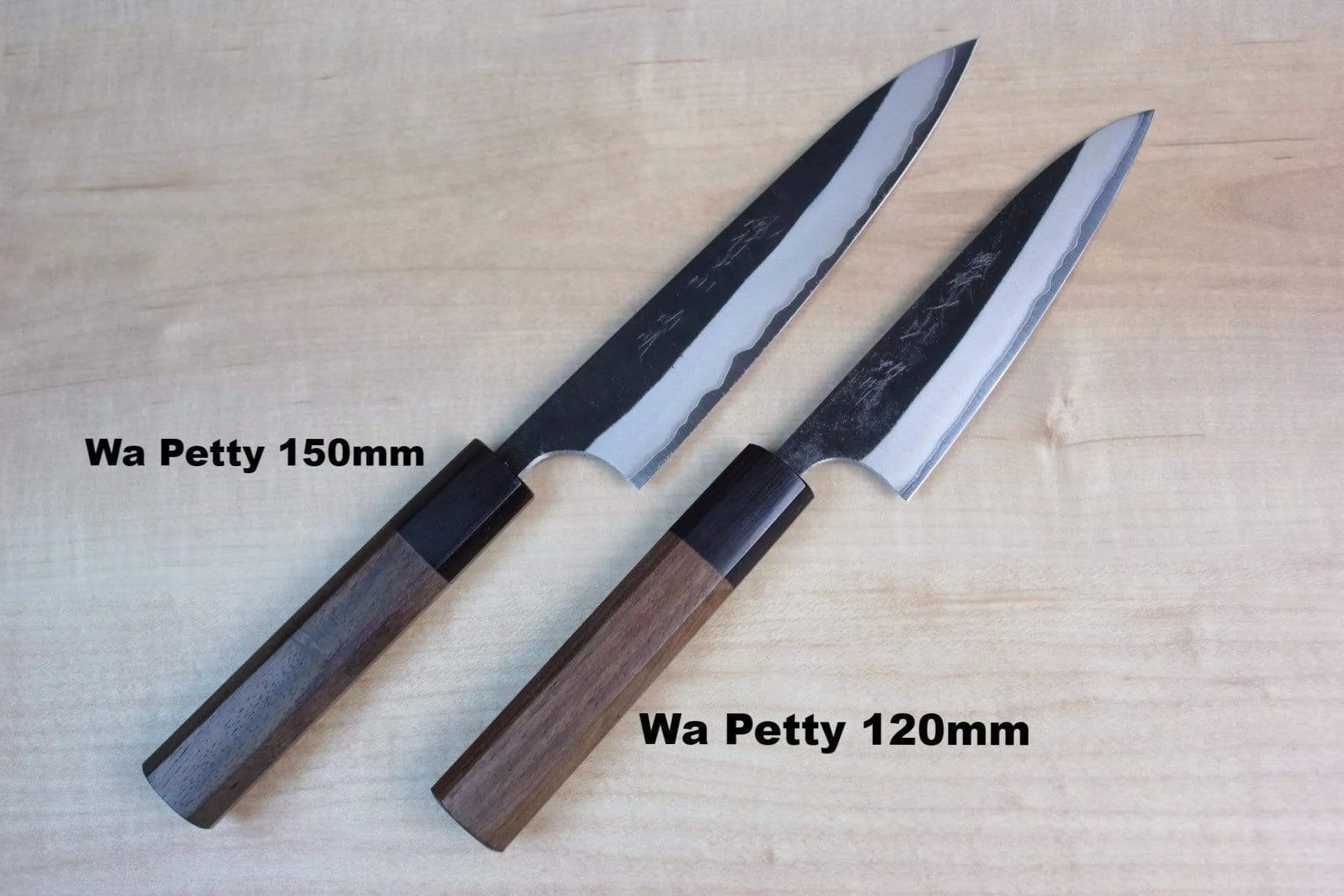 Fu-Rin-Ka-Zan Aogami Super Kurouchi Series Wa Petty (120mm and 150mm, 2 sizes, Octagon Shaped Red-Sandal Wood Handle)