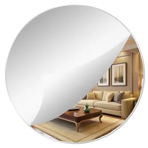 Goelite Silver Acrylic Mirror for Painting | Art and Craft, 8 x 8 cm, Round Circle, Pack of 1