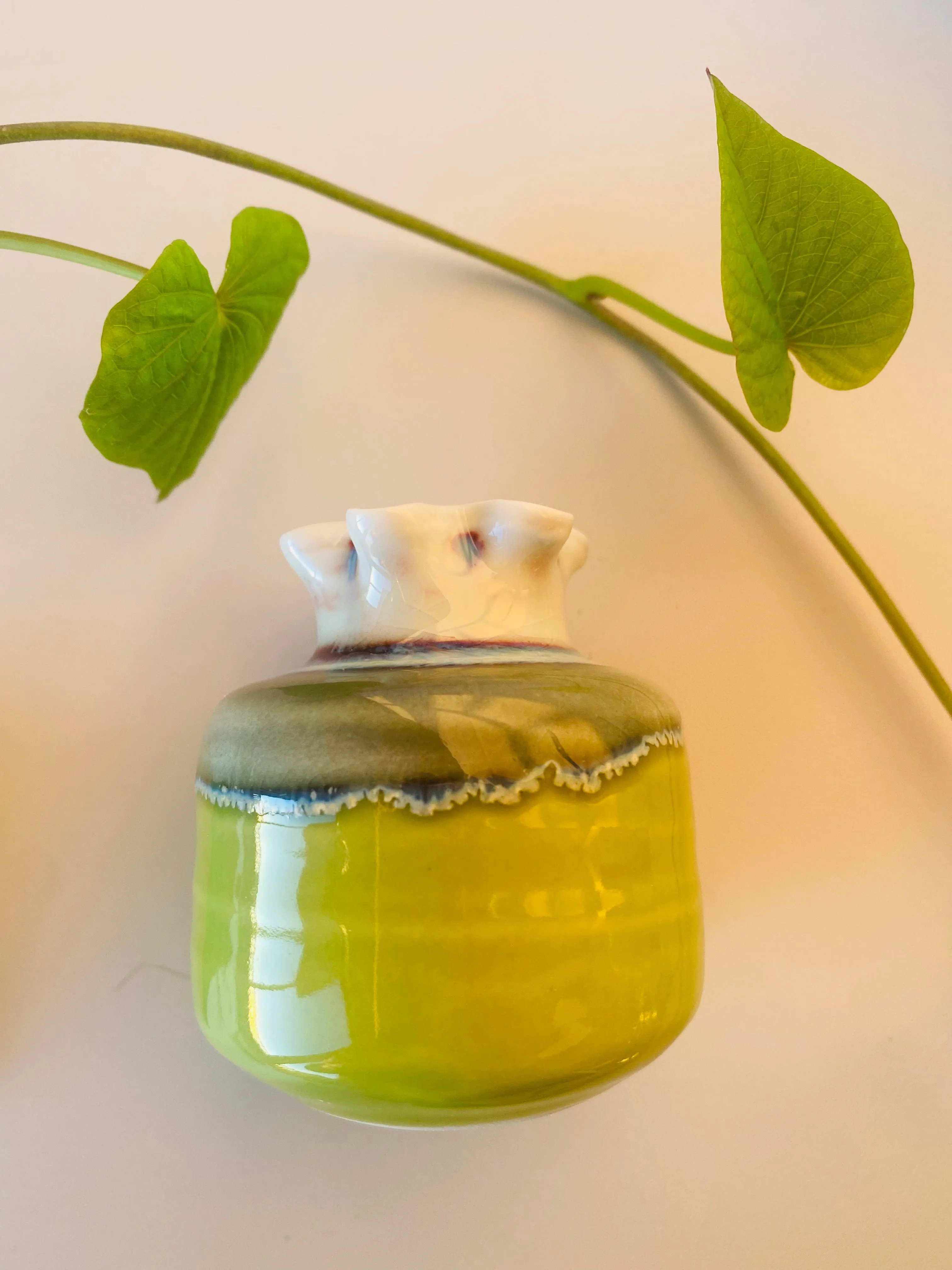 Handmade Figgy Delight Green Colour Little Vases