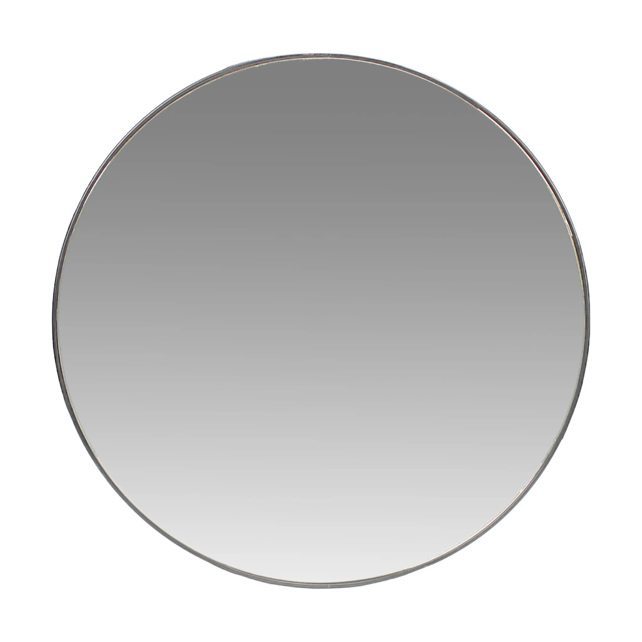 Hind Decor Round Shape Wall Mirror, 51 cm Diameter, Black Metal Frame