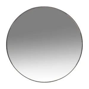 Hind Decor Round Shape Wall Mirror, 51 cm Diameter, Black Metal Frame