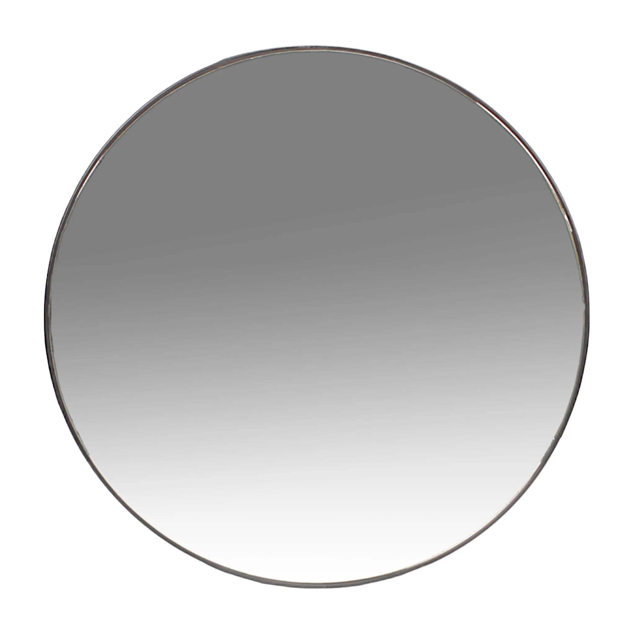 Hind Decor Round Shape Wall Mirror, 51 cm Diameter, Black Metal Frame