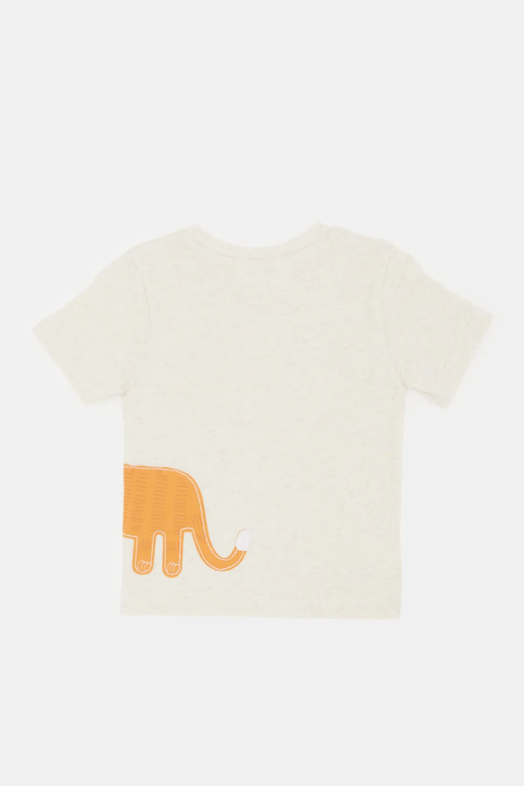 Infant Boys Ecru Marl Cat Fashion T-Shirt