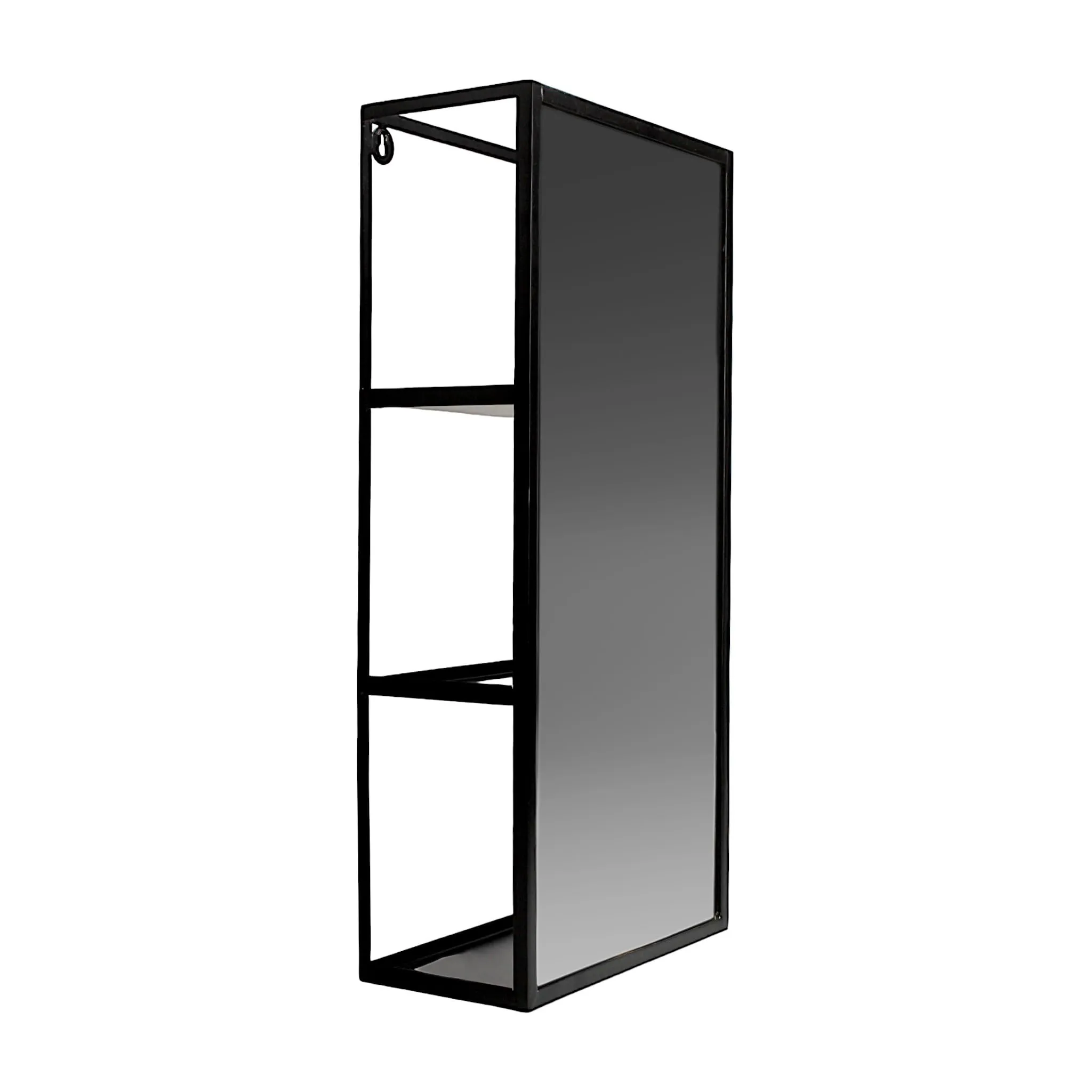 Iron and Mirror Wall Hanging Mirror with Storage Cabinet, 62.5cm x 14.5cm x 30.5cm