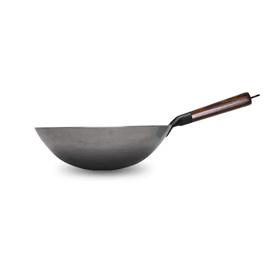 Iron Wok Hand Forging Iron Pan Wooden Handle Pure Iron No Coating Wok