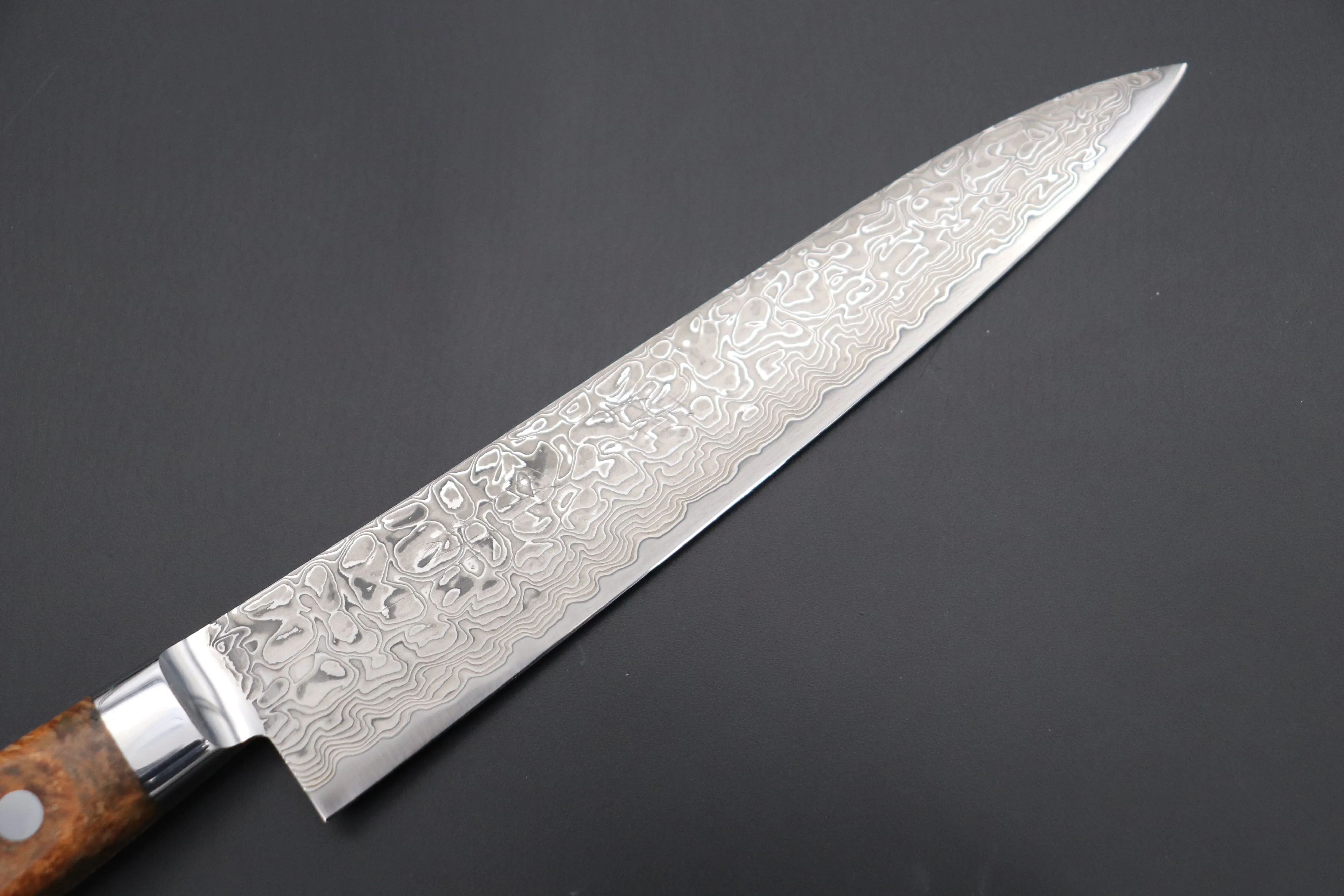 JCK Original Kagayaki NOVEL- Limited Edition Custom R-2 Damascus Series KNLTD-72 Petty 150mm (5.9 inch, Hammer Forged Blade)