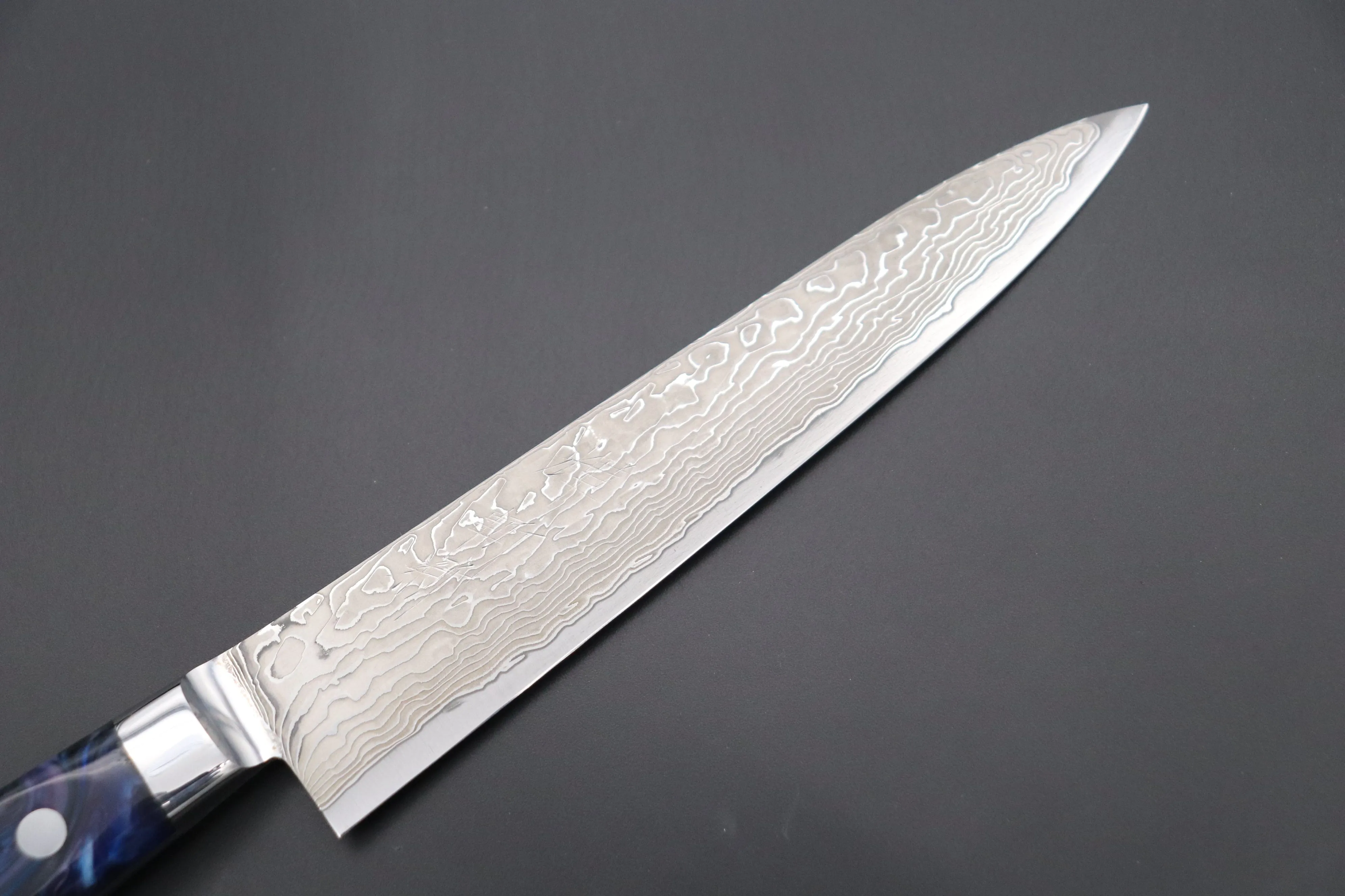 JCK Original Kagayaki NOVEL- Limited Edition Custom R-2 Damascus Series KNLTD-86 Petty 150mm (5.9 inch, Hammer Forged Blade)