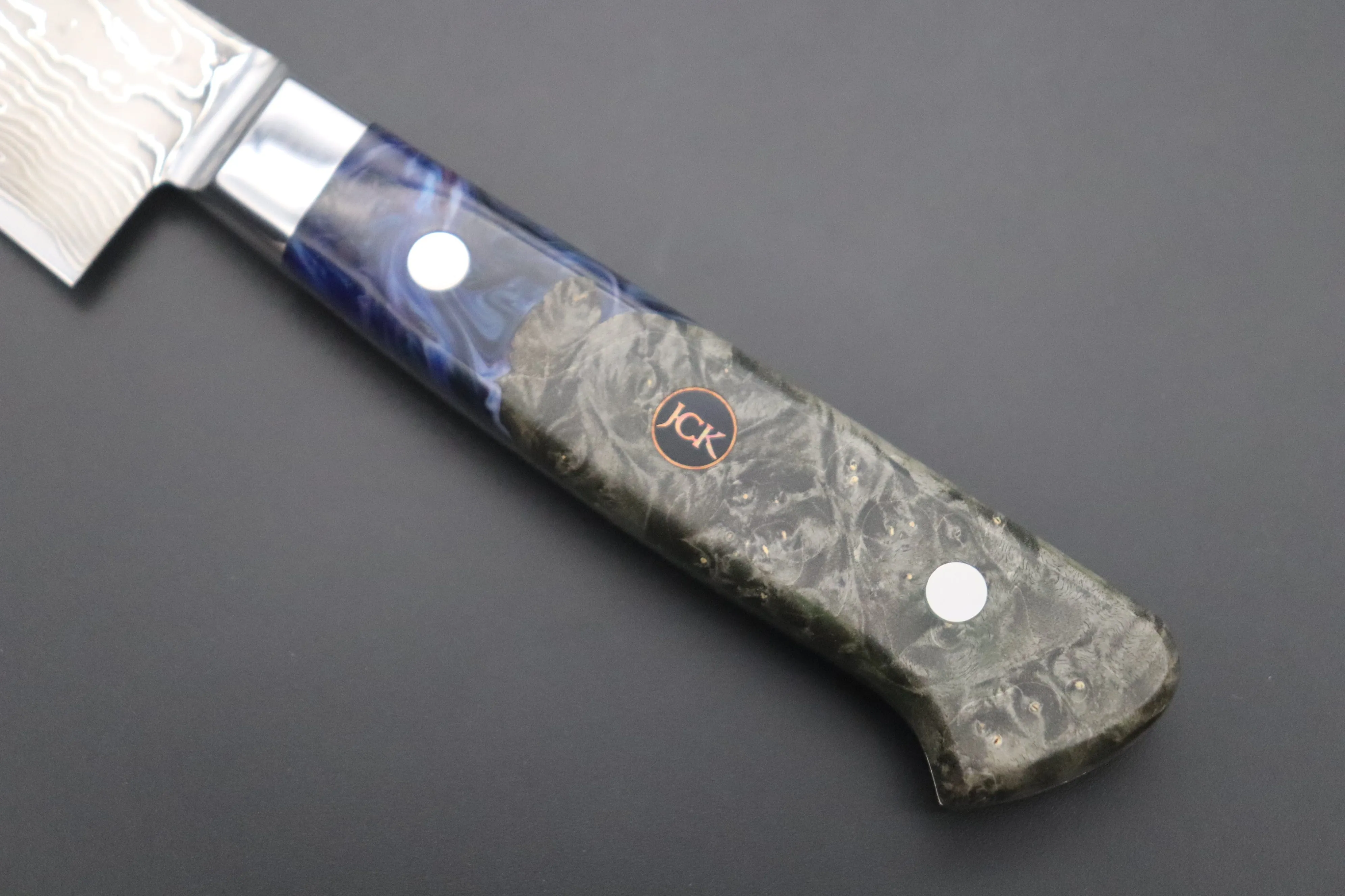 JCK Original Kagayaki NOVEL- Limited Edition Custom R-2 Damascus Series KNLTD-86 Petty 150mm (5.9 inch, Hammer Forged Blade)