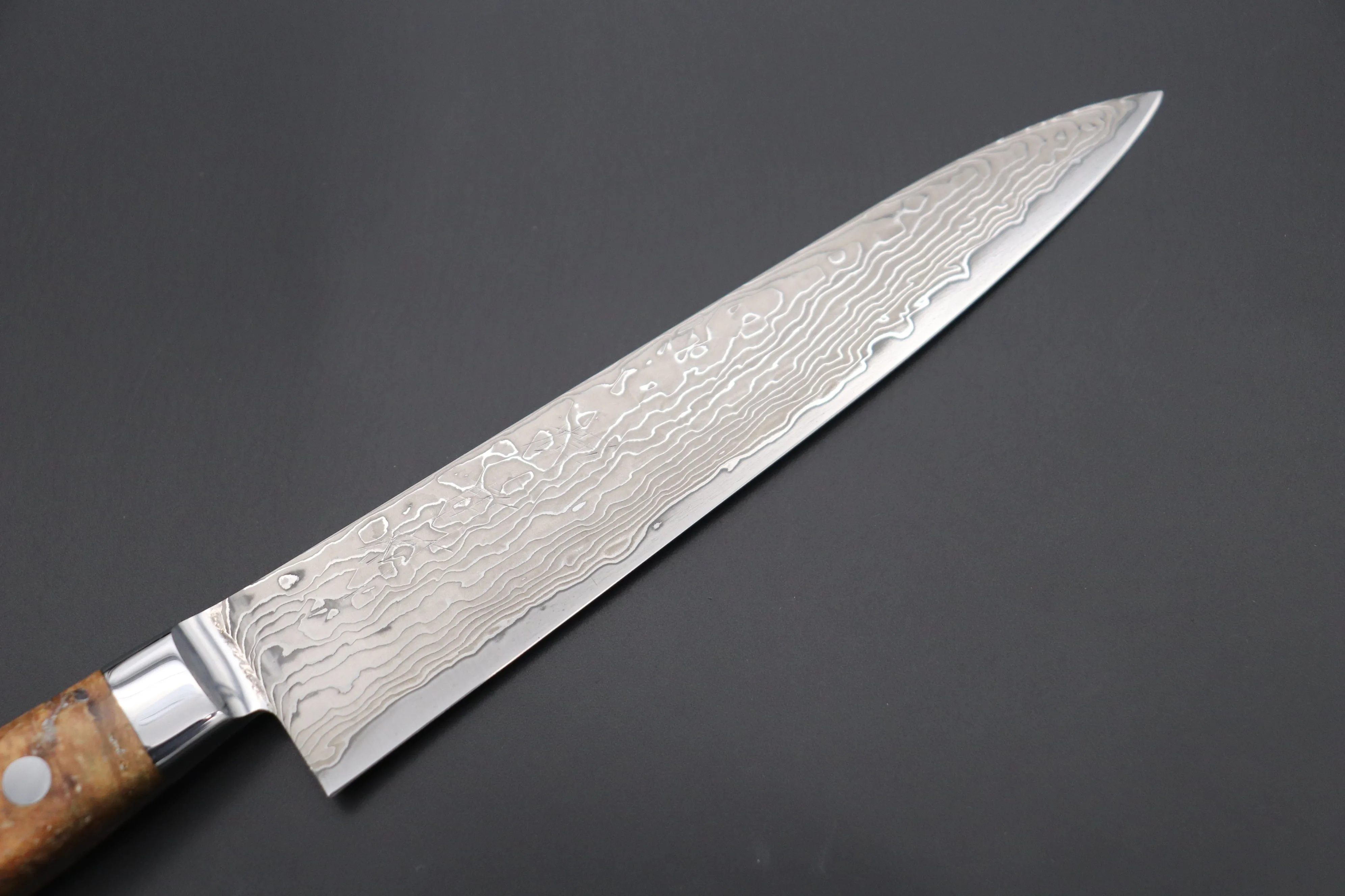 JCK Original Kagayaki NOVEL- Limited Edition Custom R-2 Damascus Series KNLTD-95 Petty 150mm (5.9 inch, Hammer Forged Blade)