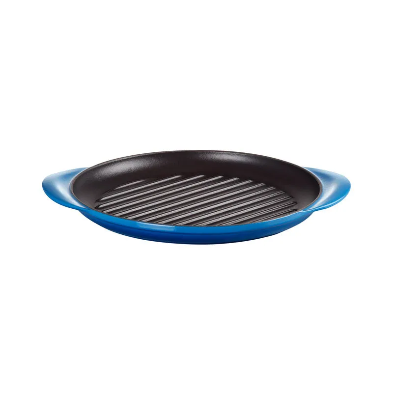 Le Creuset Classic Cast Iron Round Grill 25cm Azure Blue