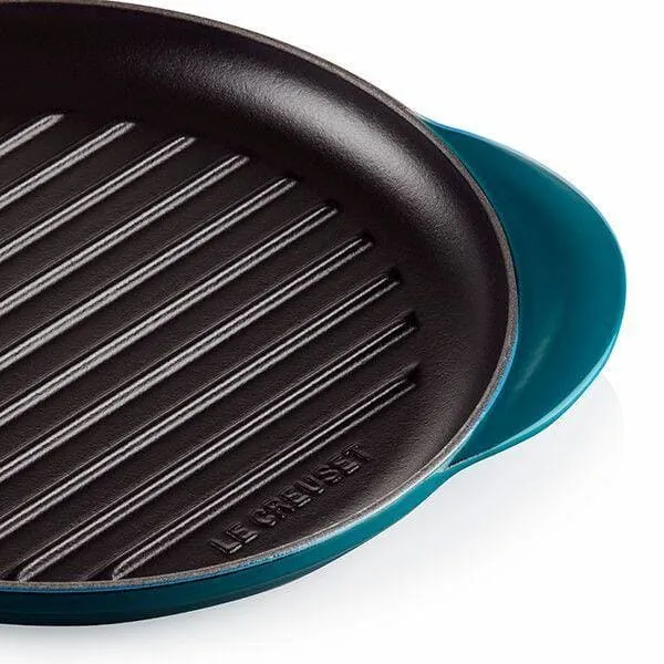 Le Creuset Classic Cast Iron Round Grill 25cm Deep Teal