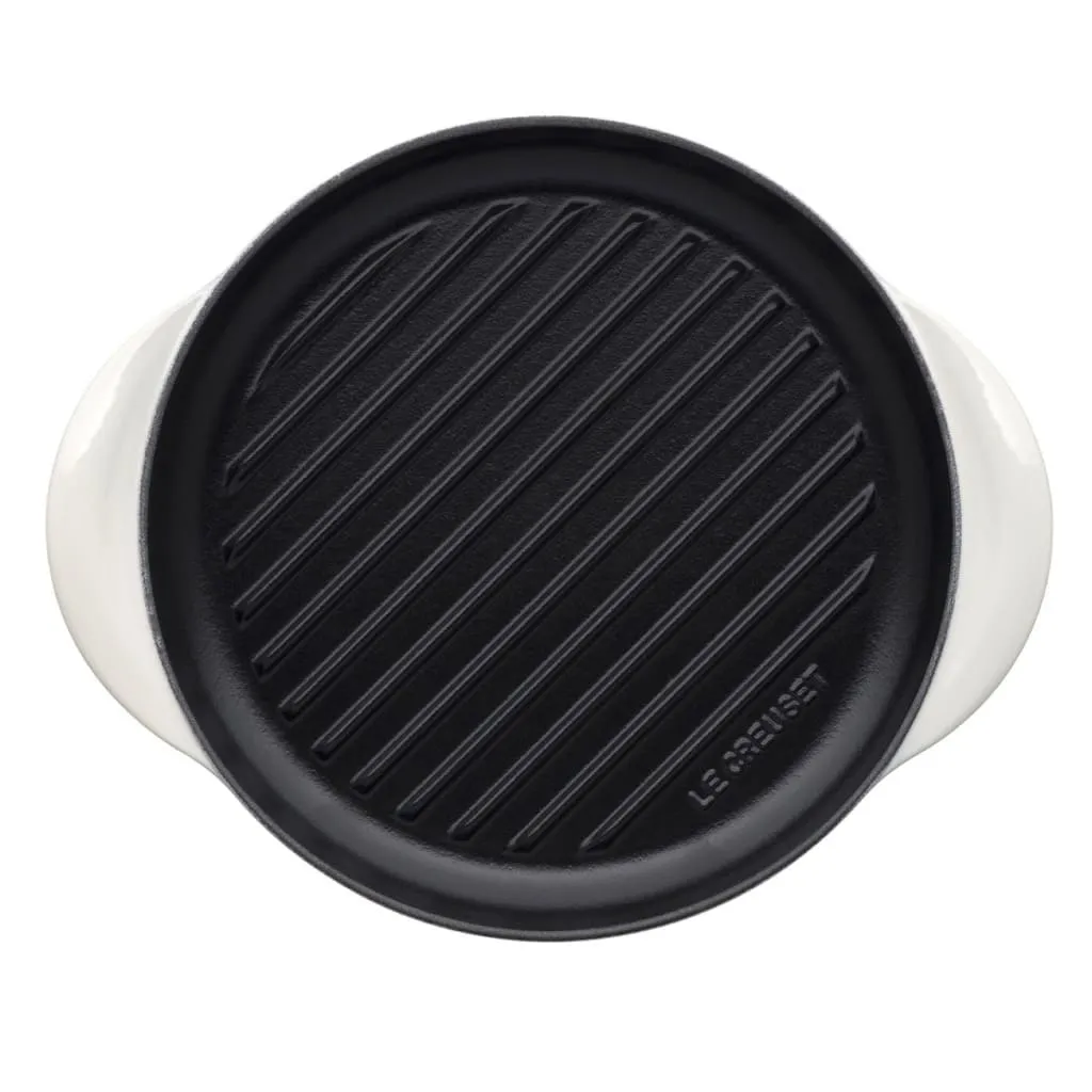 Le Creuset Classic Cast Iron Round Grill 25cm Meringue