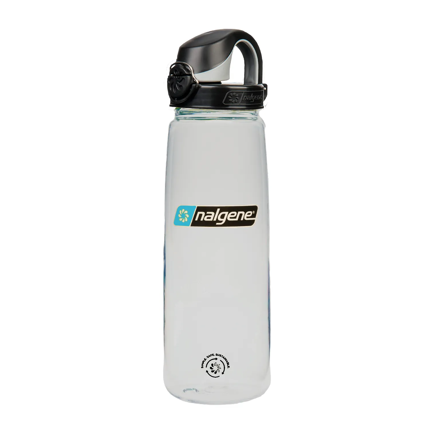 Nalgene 700ml Sustain OTF Water Bottle - Clear, Black Cap