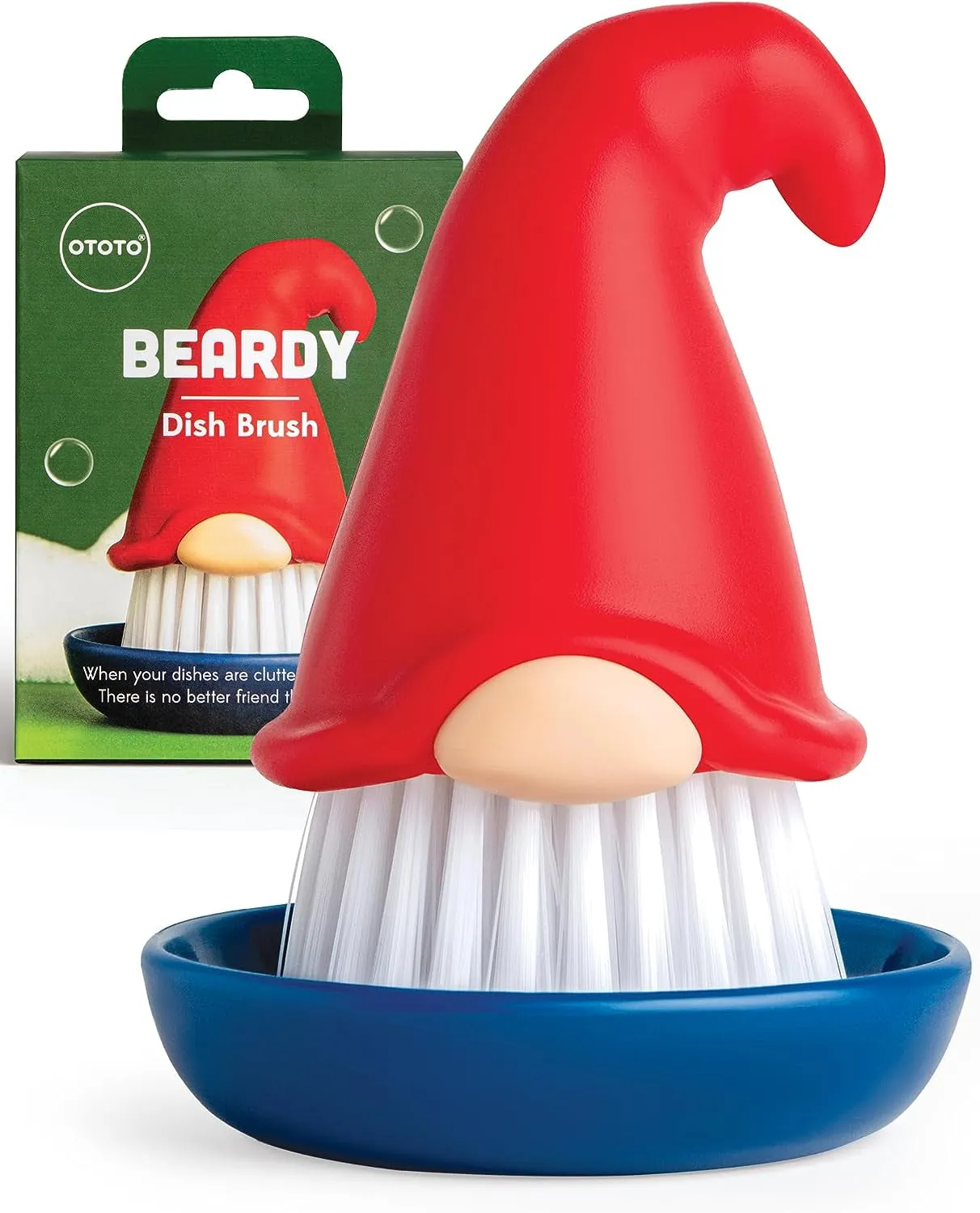 New!! Beardy Dish Brush by Ototo - Dish Scrub Brush, Gnome Gifts, Gnomes, Quirky Gifts, Dish Brush, Cute Kitchen Accessories, Funny Kitchen Gadgets, Vegetable Brush, Cute and Useful Gifts for Women