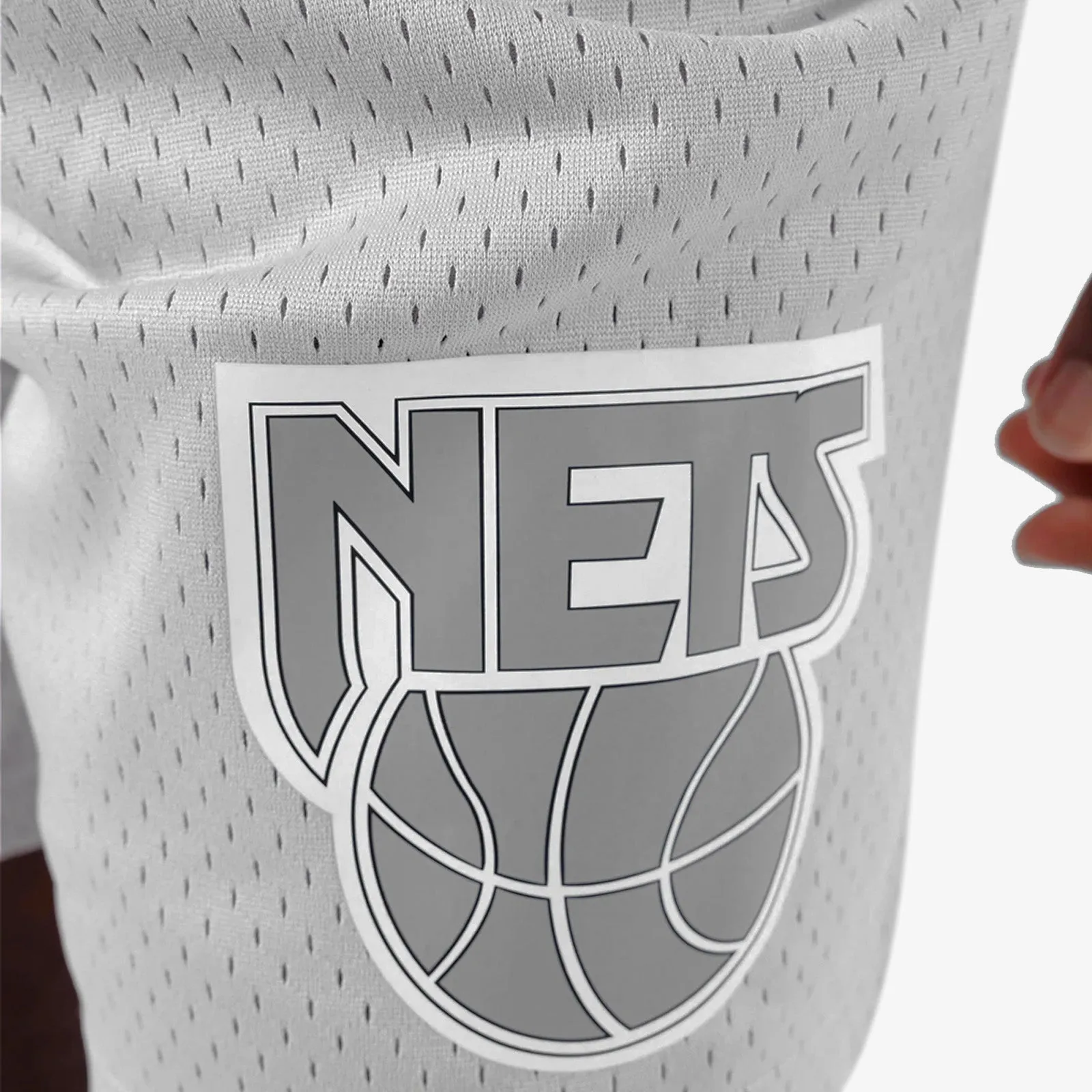 New Jersey Nets Mesh Court Shorts - Faded Grey