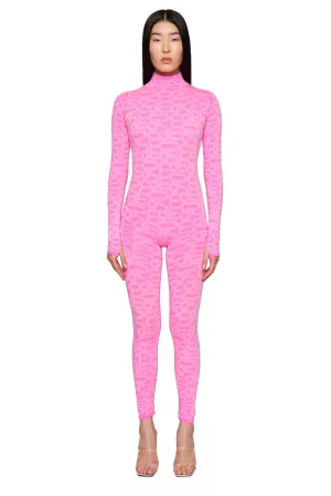 Pink Seamless Turtleneck Long Sleeve Full ECO Bodysuit