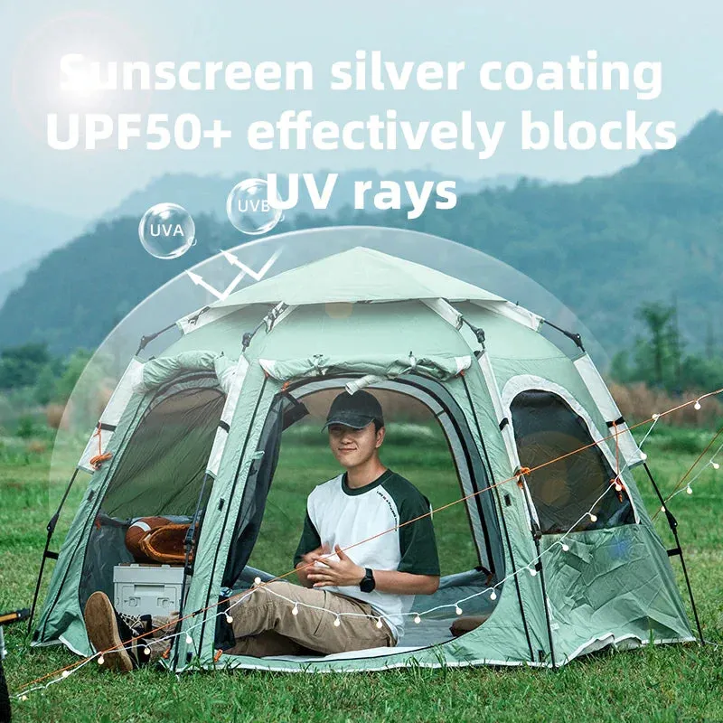 Qunature Quick Setup Hexagonal Tent UPF50  Waterproof Lightweight