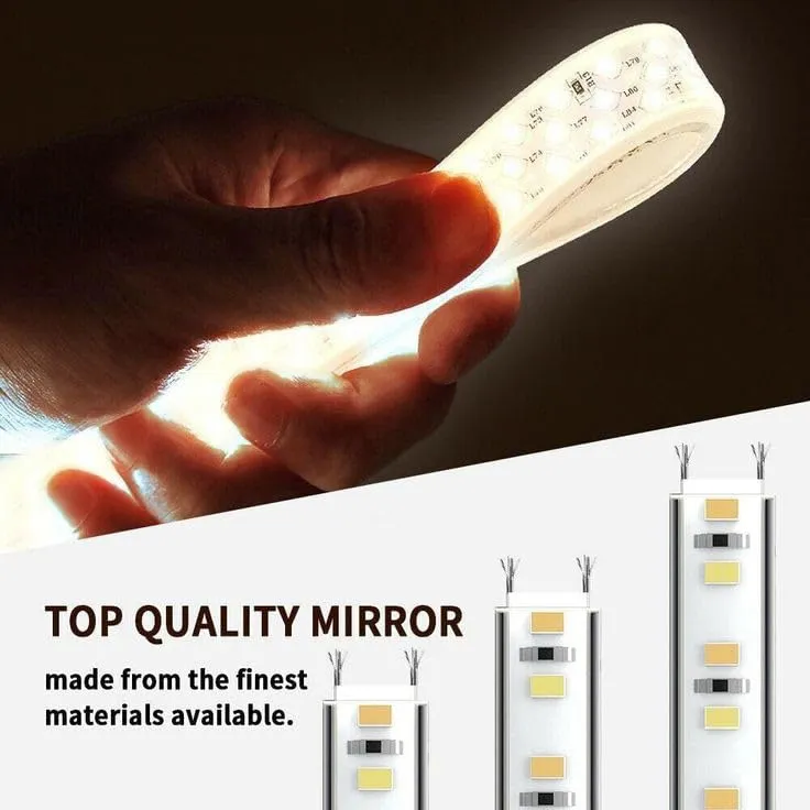 Rectanguler LED Mirror with 3 Lighting Options (Warm, Natural White, Cool White) with Touch Sensor (18X24INCH) L24 Stylish and Decorative Design.