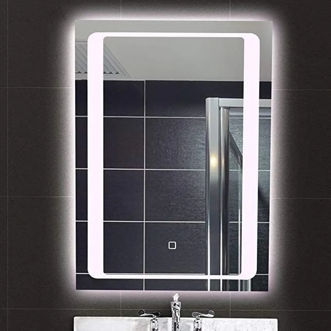 Rectanguler LED Mirror with 3 Lighting Options (Warm, Natural White, Cool White) with Touch Sensor (18X24INCH) L29 Stylish and Decorative Design.