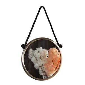 Rolli Small Brushed Silver Rope Mirror with Nickel & Black Rope