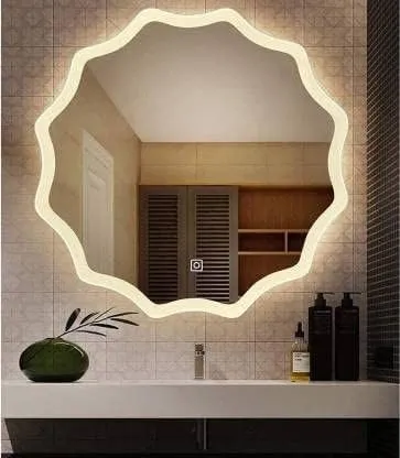 Round LED Mirror with 3 Lighting Options (Warm, Natural White, Cool White) with Touch Sensor (24X24INCH) L41 Stylish and Decorative Design.