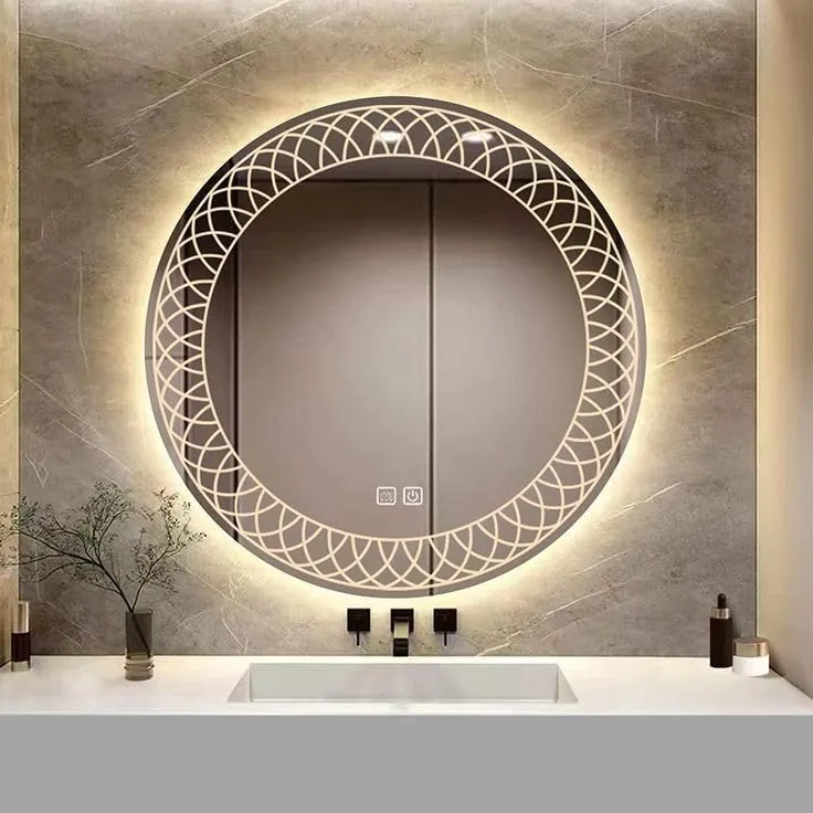 Round Shape LED Mirror with 3 Lighting Options (Warm, Natural White, Cool White) with Touch Sensor (24X24INCH) L15 Stylish and Decorative Design.