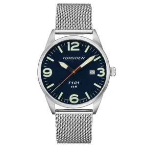 T101 Navy Mesh | 41mm, Silver Mesh Strap