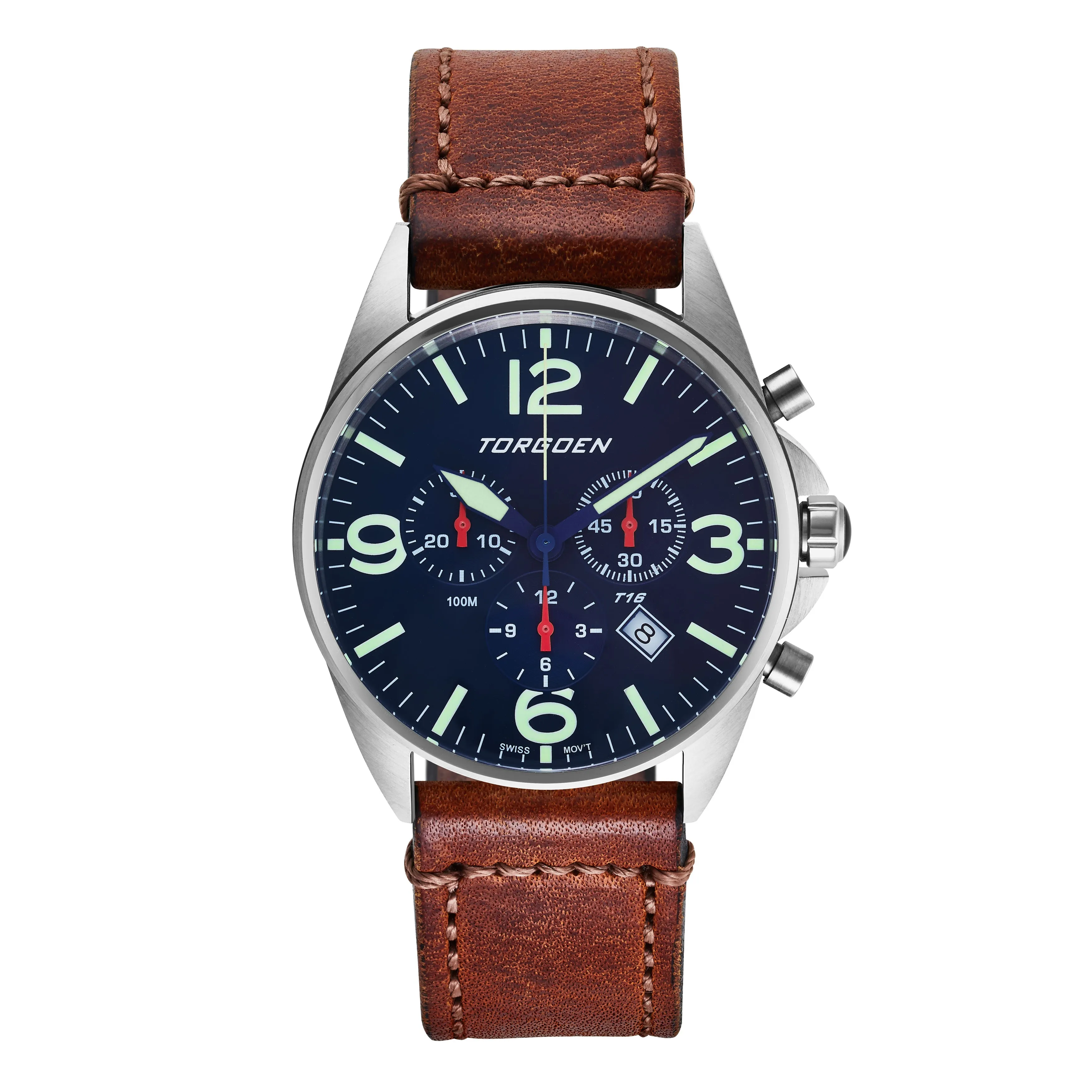 T16 Blue Sapphire | 41mm, Vintage Leather Strap