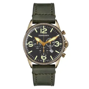 T16 Grey Bronze Sapphire | 44mm, Vintage Green Leather Strap