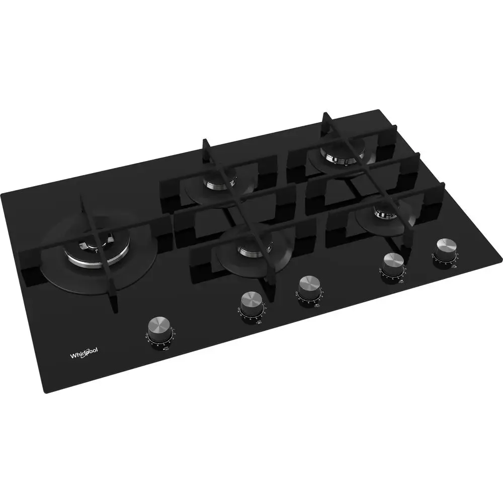 Whirlpool GOWL958NB Gas Hob 5 Burners, 86cm Wide - Black