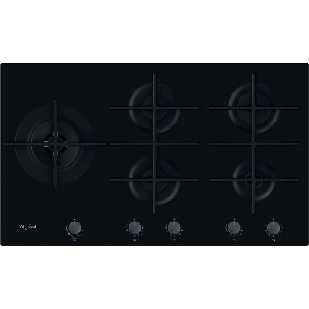 Whirlpool GOWL958NB Gas Hob 5 Burners, 86cm Wide - Black